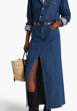 Rag & Bone Avery Denim Maxi Skirt Blue 2